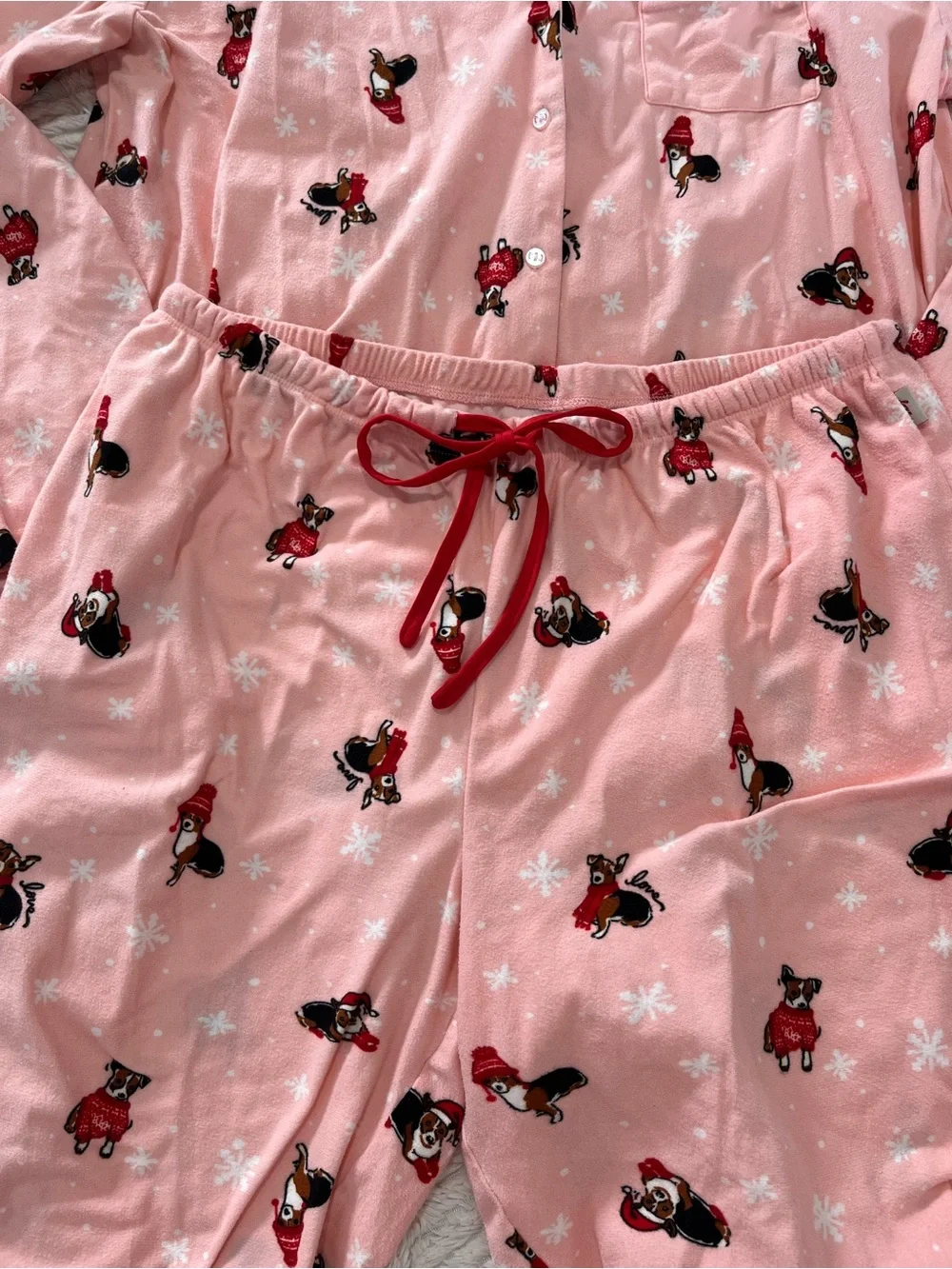 Pink Holiday Character Pajama Set
